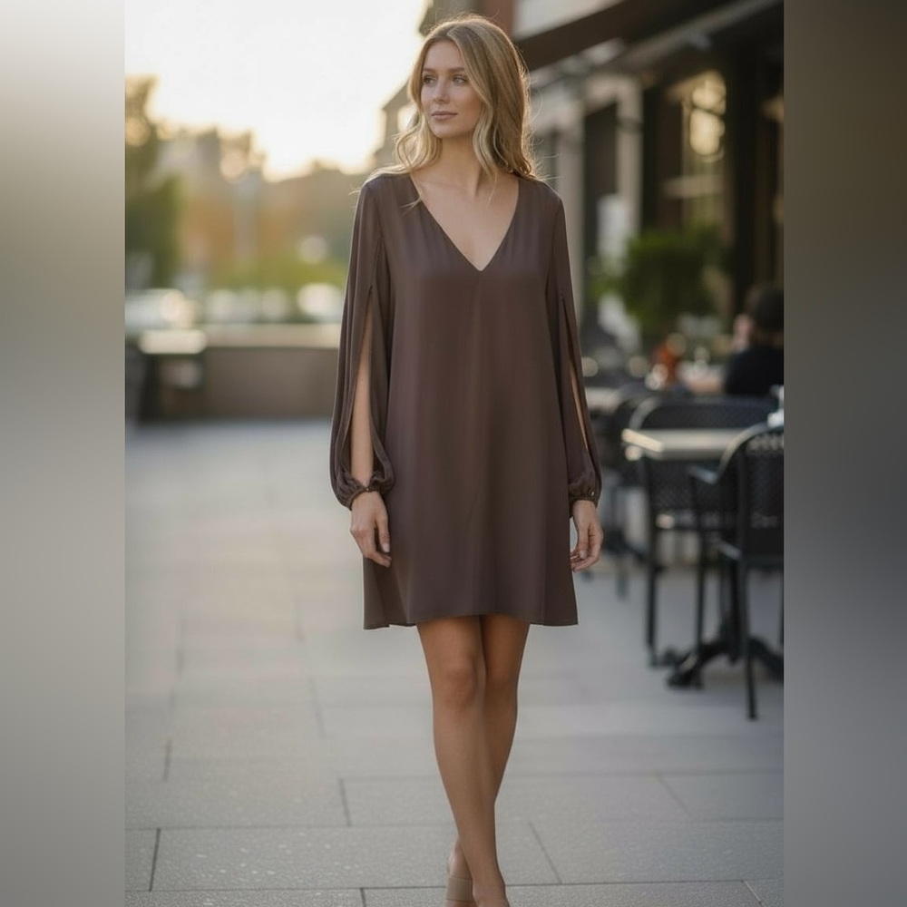 Lush Brown Relaxed Cut Out Mini Dress
